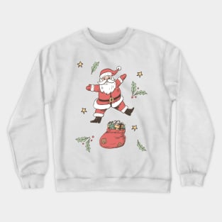 Cute Retro Leaf Santa Crewneck Sweatshirt